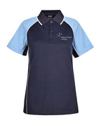 SS Ladies Raglan Polo with contrast sleeves & piping