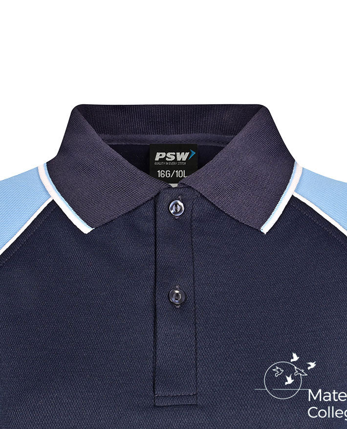 SS Ladies Raglan Polo with contrast sleeves & piping