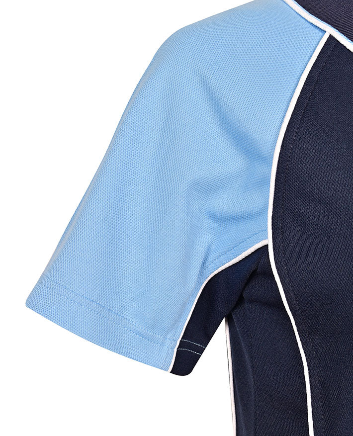 SS Ladies Raglan Polo with contrast sleeves & piping