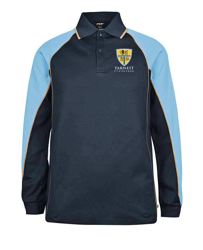 L/S Panelled Cotton Back Polo