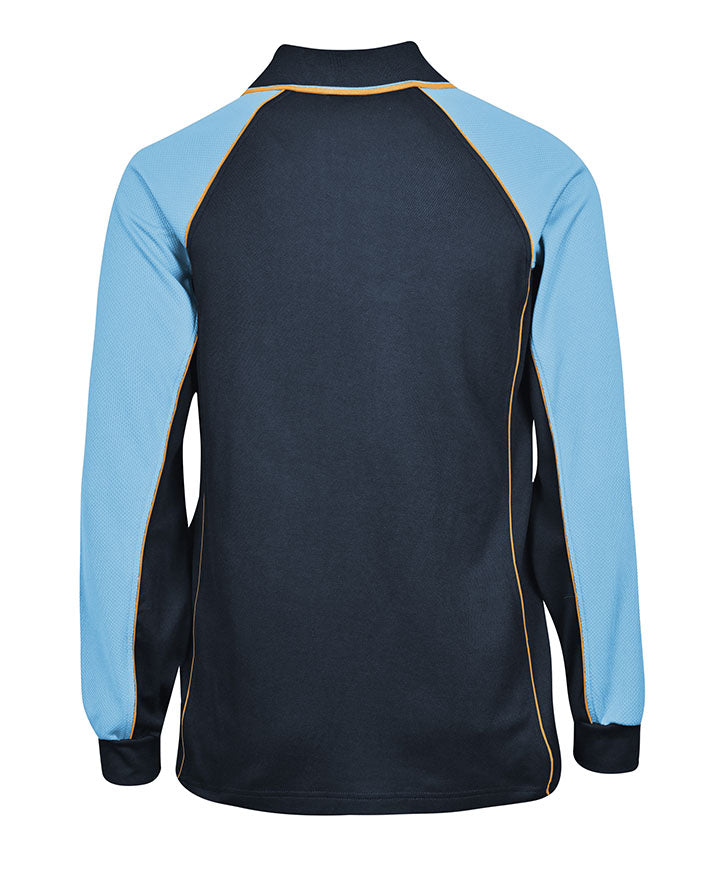 L/S Panelled Cotton Back Polo