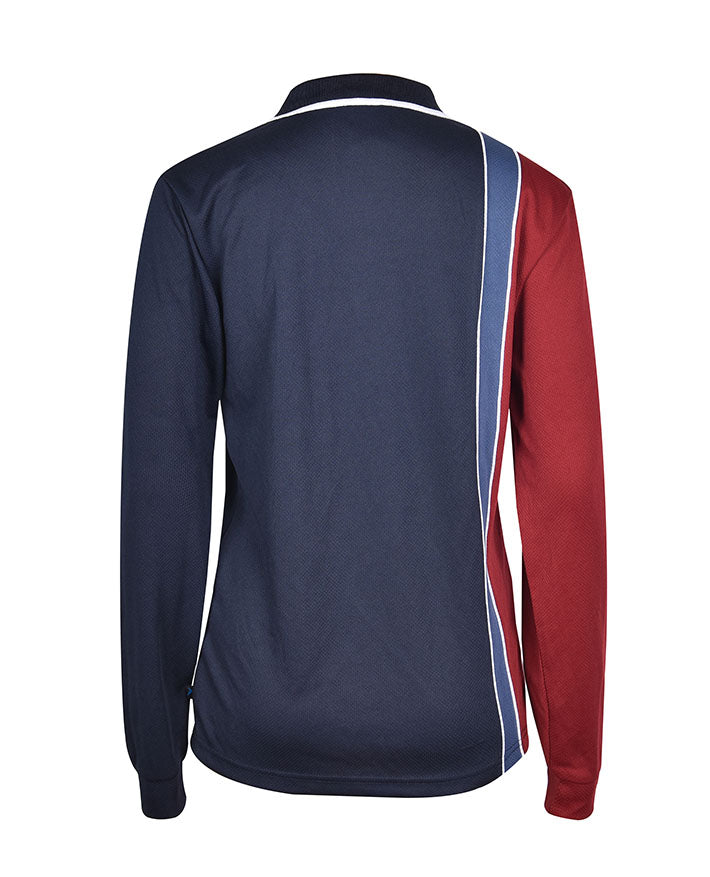 LS Micromesh Vertical Polo with Contrast Strip and Double Piping