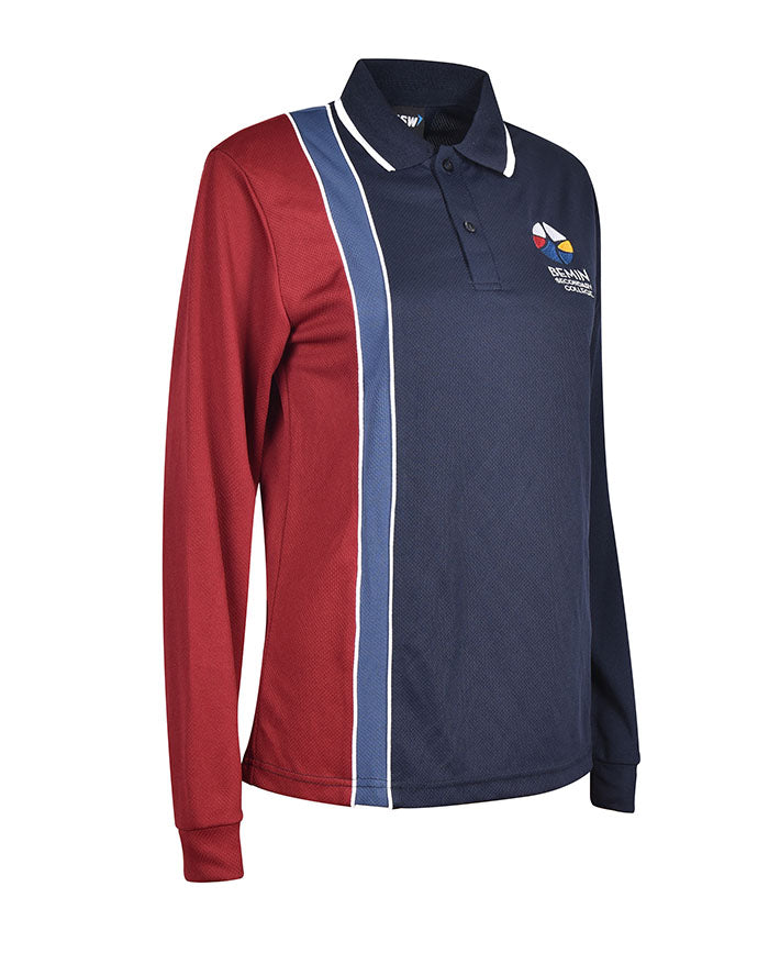 LS Micromesh Vertical Polo with Contrast Strip and Double Piping