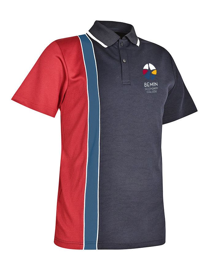 SS Micromesh Vertical Polo with Contrast Strip and Double Piping