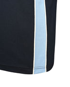 S/S Cotton Back Mesh Polo with Contrast Striped Collar and Panels