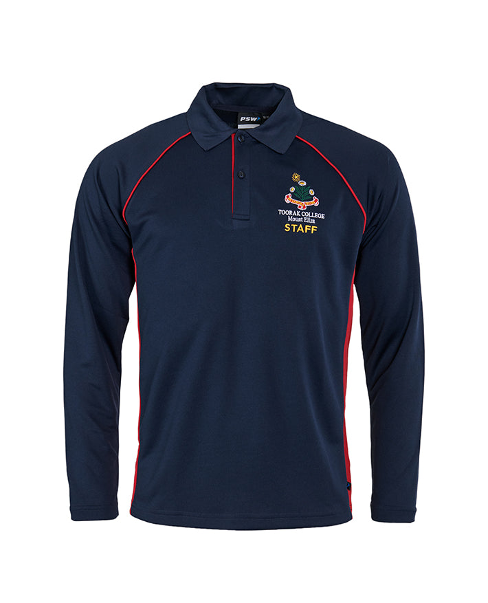 LS Super fine mesh polo with contrast panels and piping