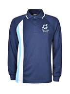 LS Mesh polo with 2 vertical Stripes