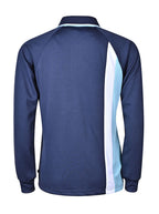 LS Mesh polo with 2 vertical Stripes