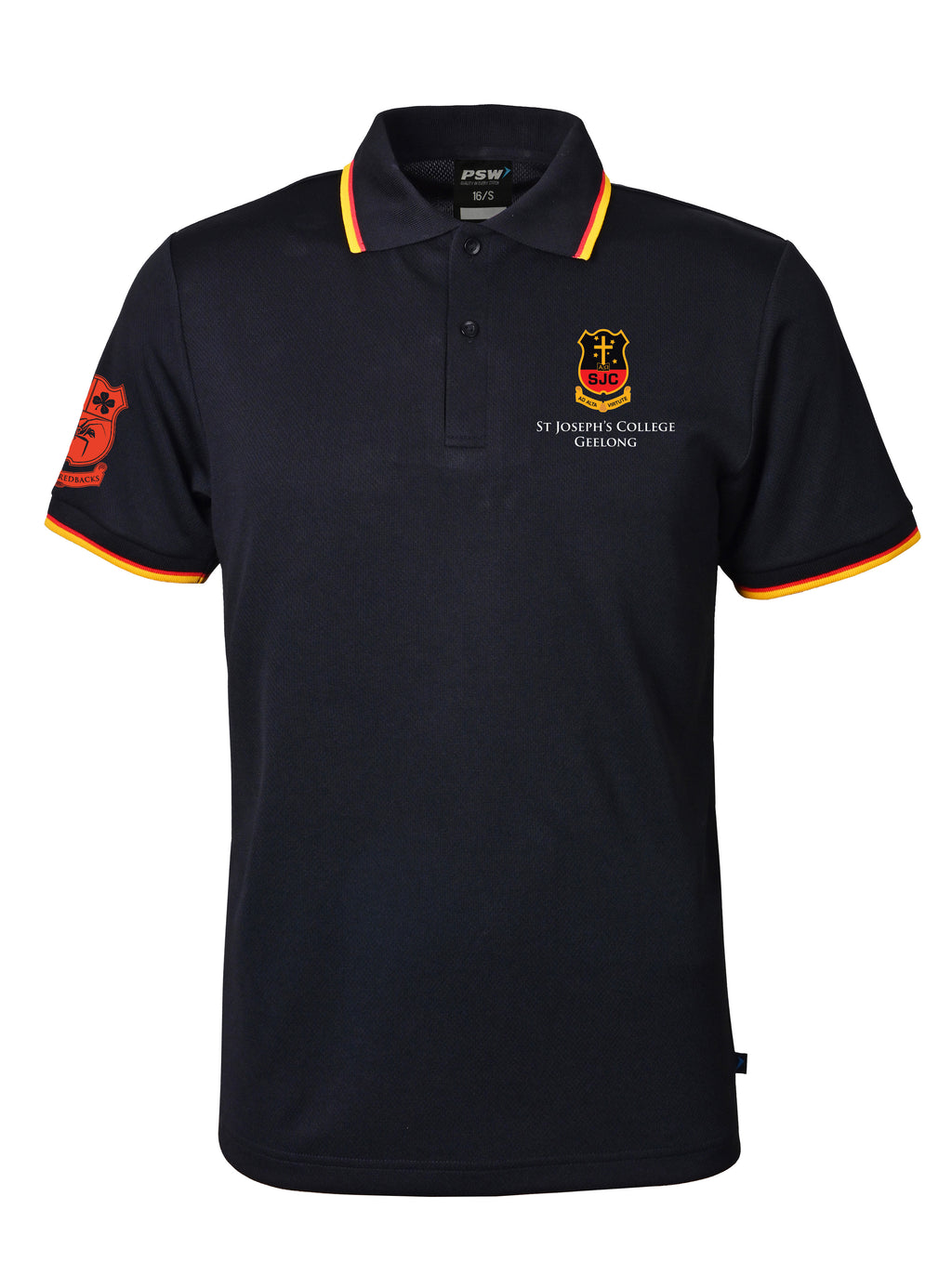SS Mesh polo with stripe collar & armbands