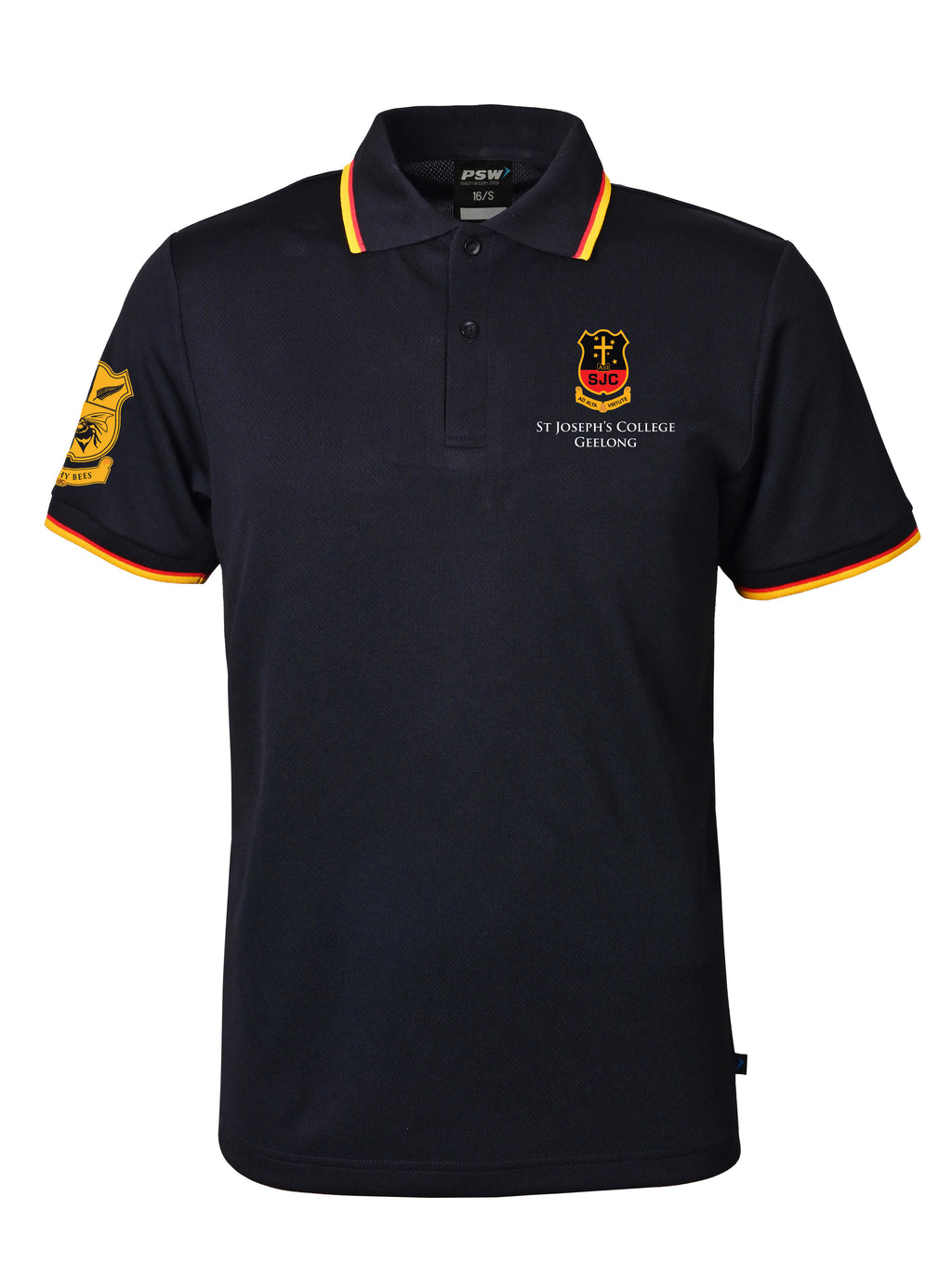 SS Mesh polo with stripe collar & armbands