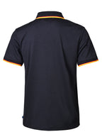 SS Mesh polo with stripe collar & armbands