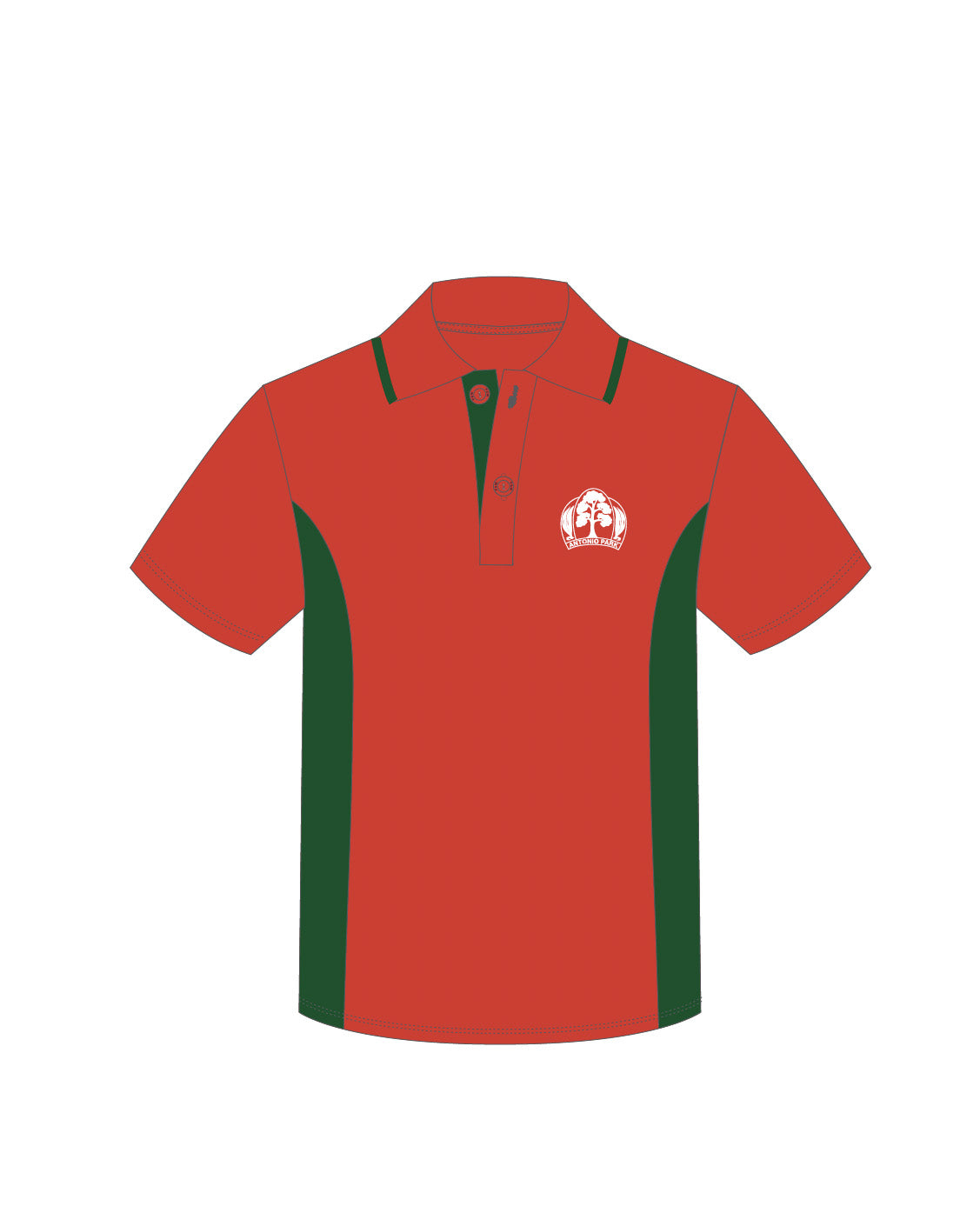 Panel Polo with Contrast Placket & Stripe Collar