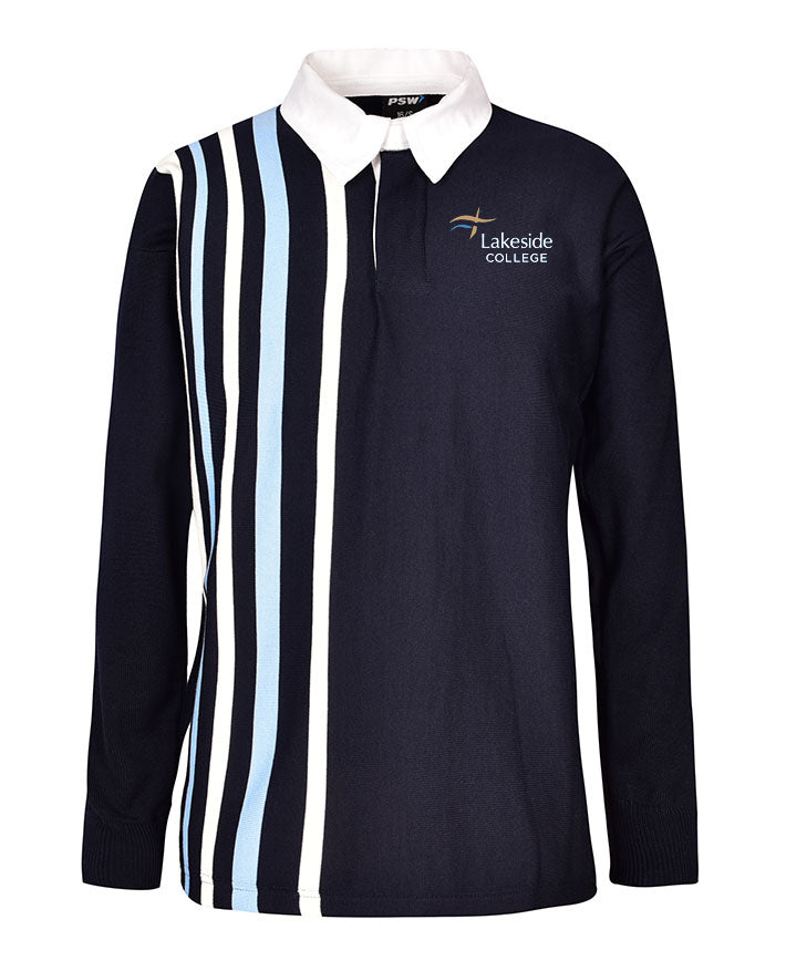 Rugby Jumper with Contrast Vertical Stripes