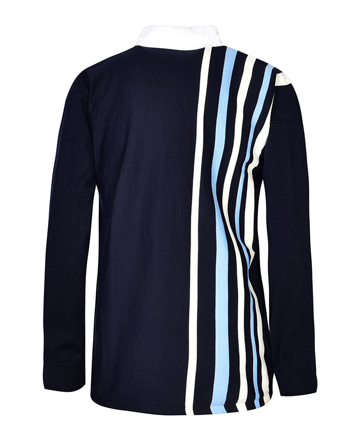 Rugby Jumper with Contrast Vertical Stripes