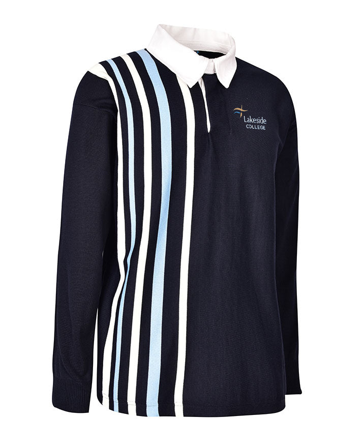 Rugby Jumper with Contrast Vertical Stripes