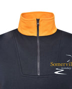 Fleece Rugby Windcheater-Contrast Sleeve Panels