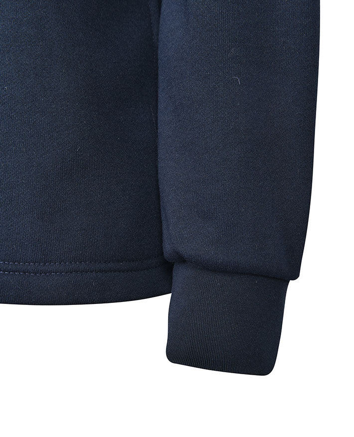Fleece Rugby Windcheater-Contrast Sleeve Panels