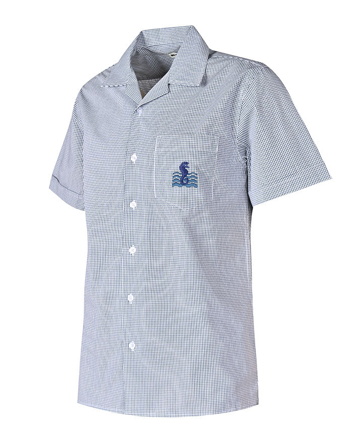 S/S Check Open Neck Shirt