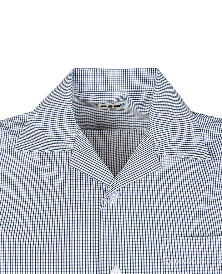 S/S Check Open Neck Shirt
