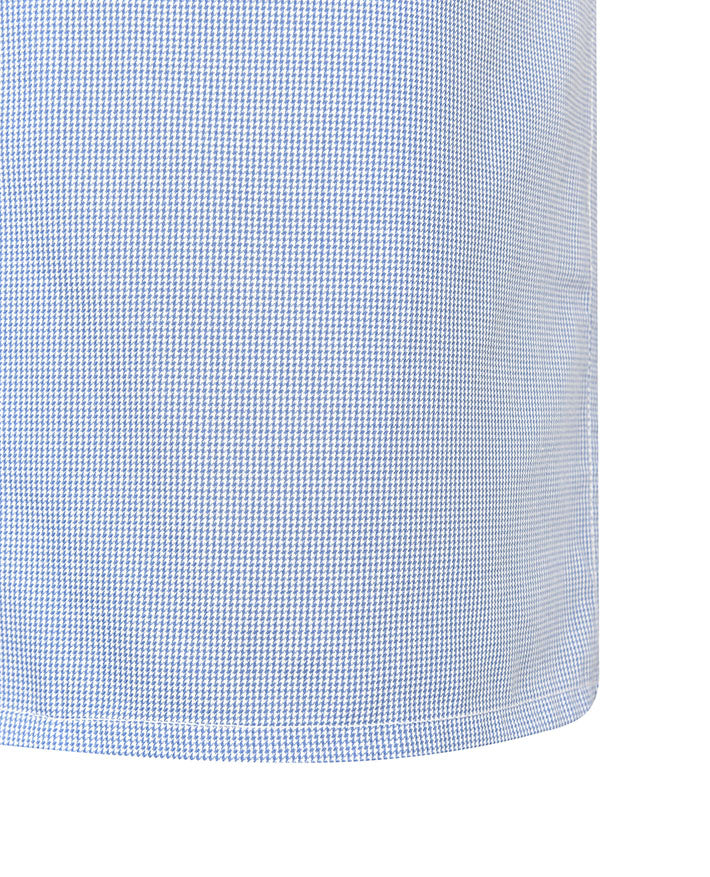 Short Sleeve Houndstooth Blouse - Peter Pan Collar