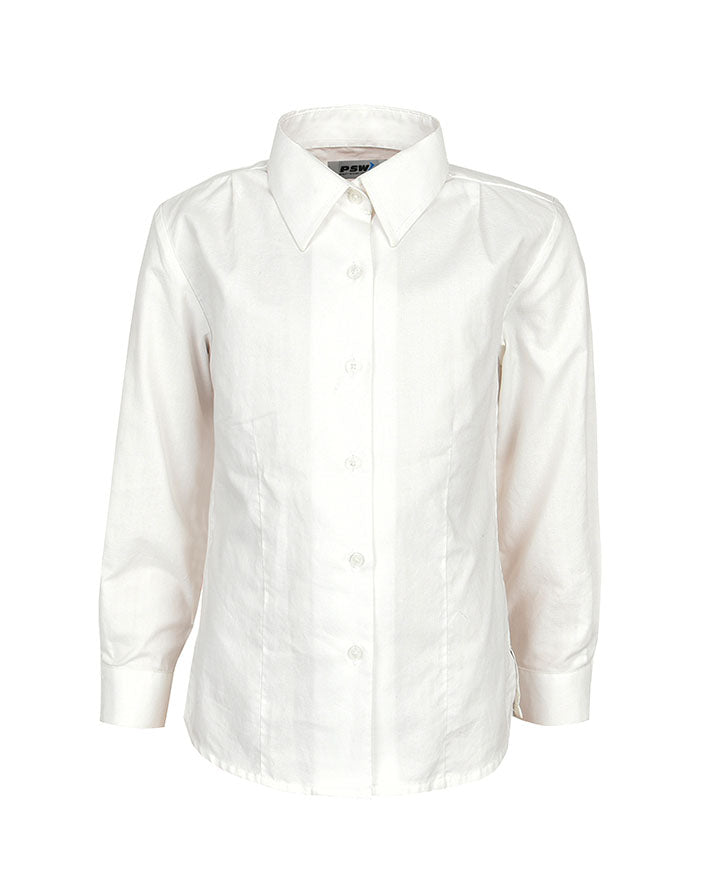 Long Sleeve Jacquard Blouse - Stand Collar