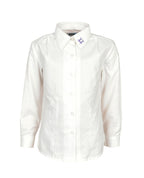 Long Sleeve Jacquard Blouse - Stand Collar