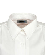 Long Sleeve Jacquard Blouse - Stand Collar