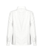 Long Sleeve Jacquard Blouse - Stand Collar