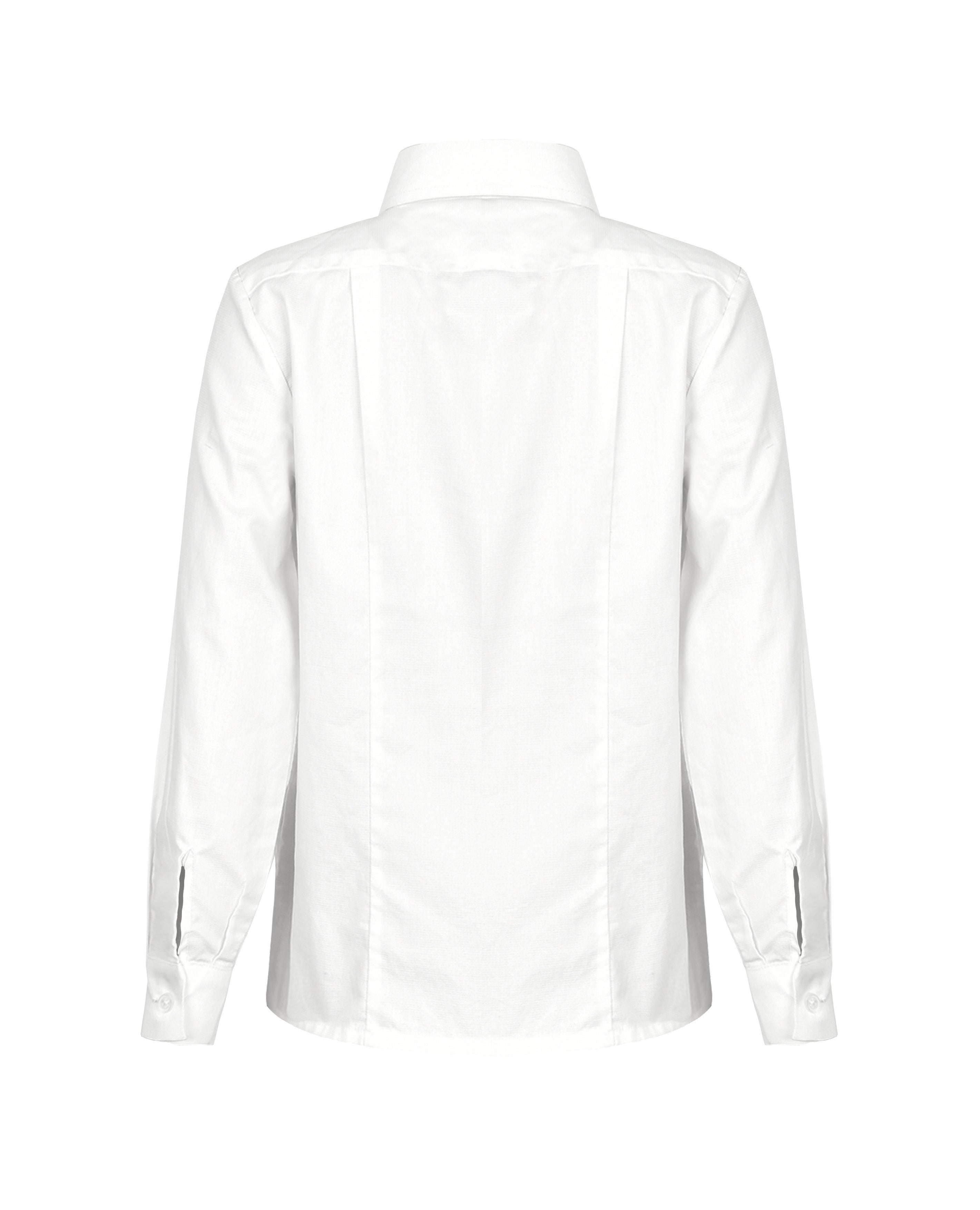 Long Sleeve Jacquard Blouse - Stand Collar