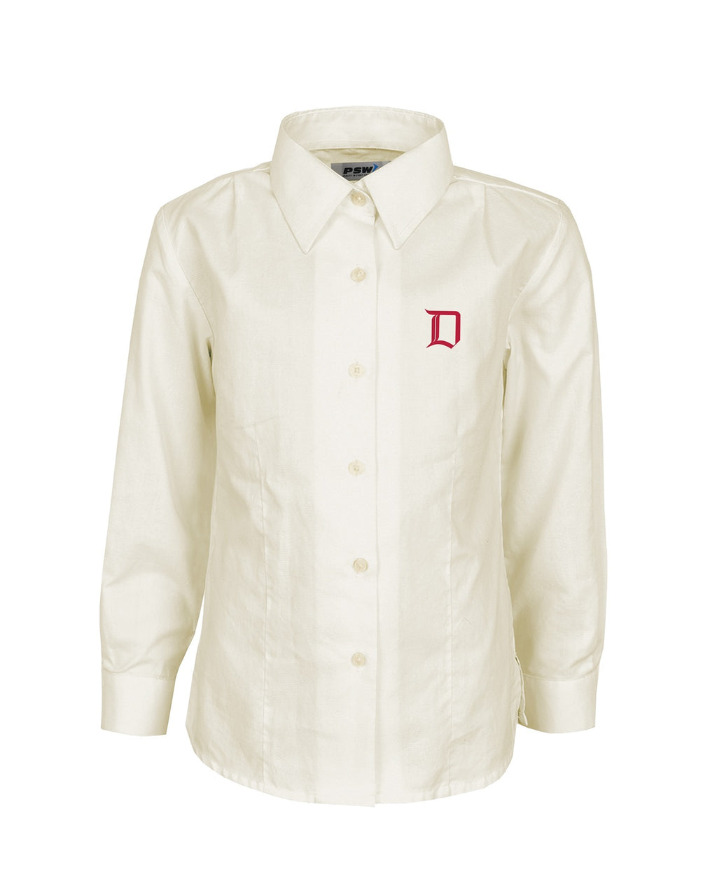 Long Sleeve Jacquard Blouse - Stand Collar