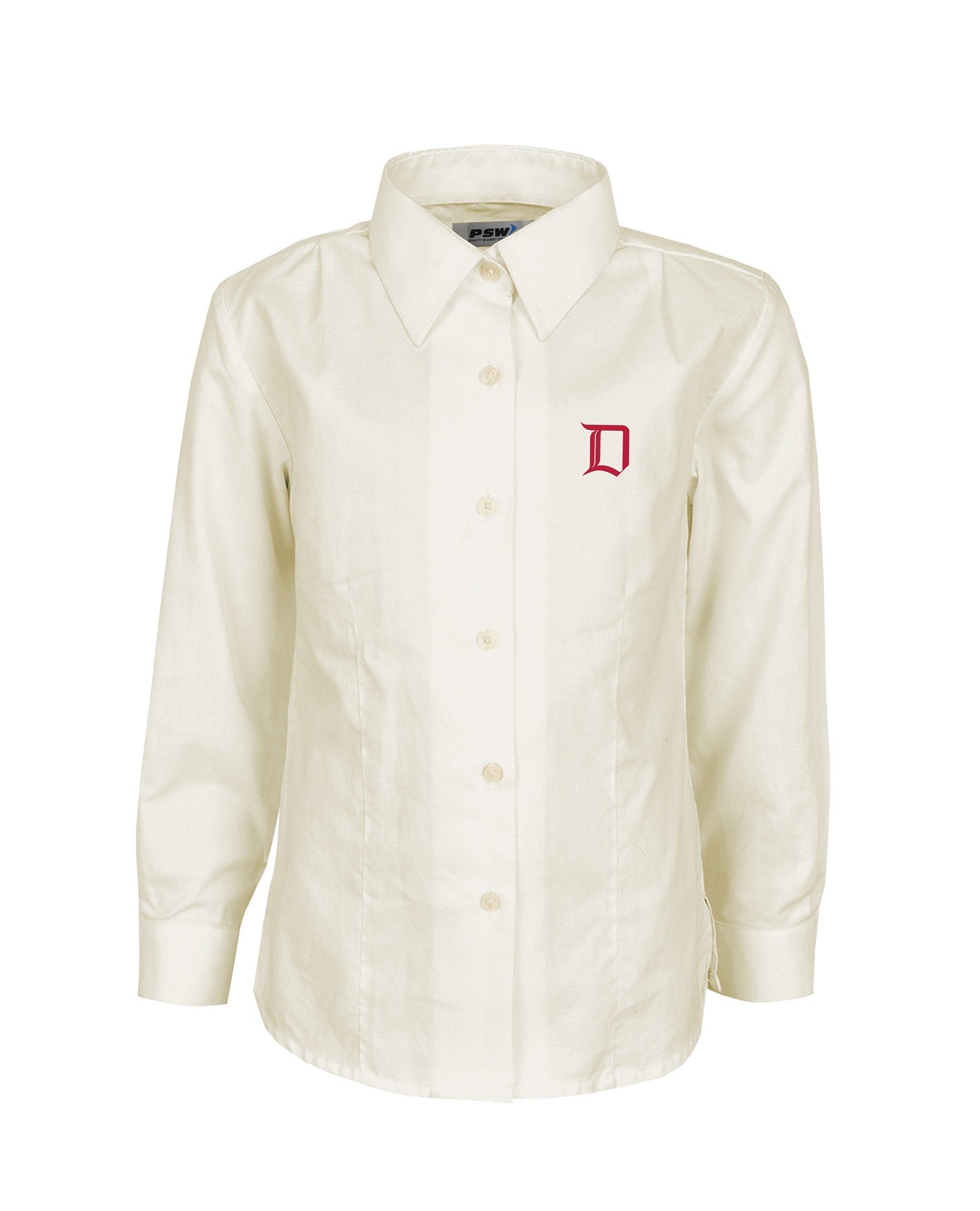 Long Sleeve Jacquard Blouse - Stand Collar