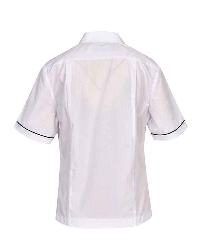 Poplin SS Blouse with piping