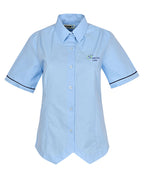 Poplin SS Blouse with piping