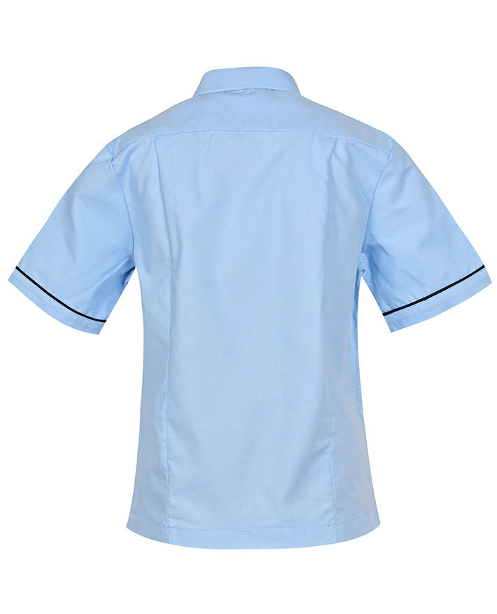 Poplin SS Blouse with piping