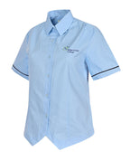 Poplin SS Blouse with piping