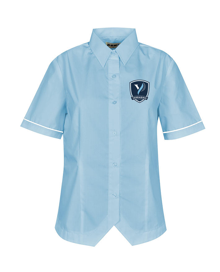 Poplin SS Blouse with piping
