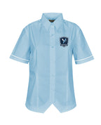 Poplin SS Blouse with piping