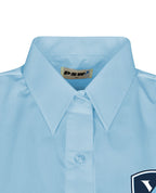 Poplin SS Blouse with piping