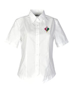Short Sleeve Jacquard Blouse