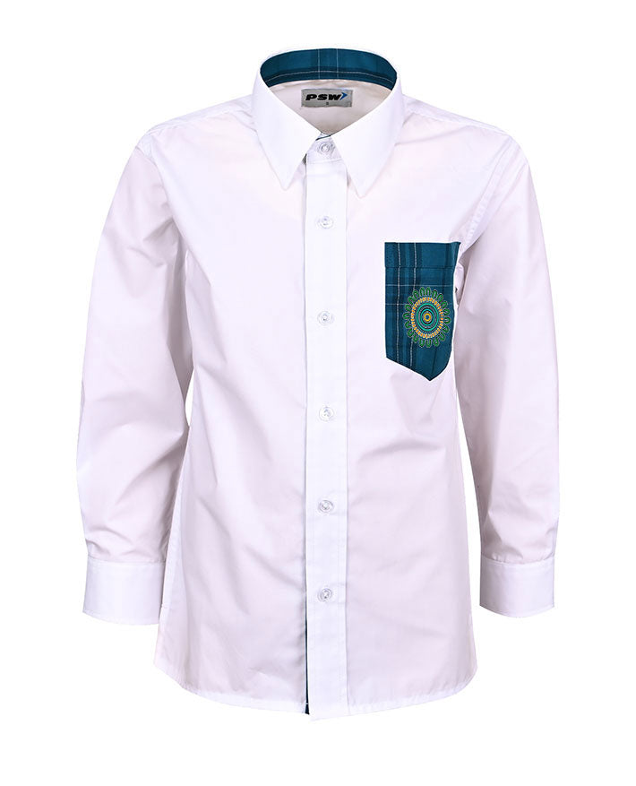 LS shirt with contrast pocket and piping