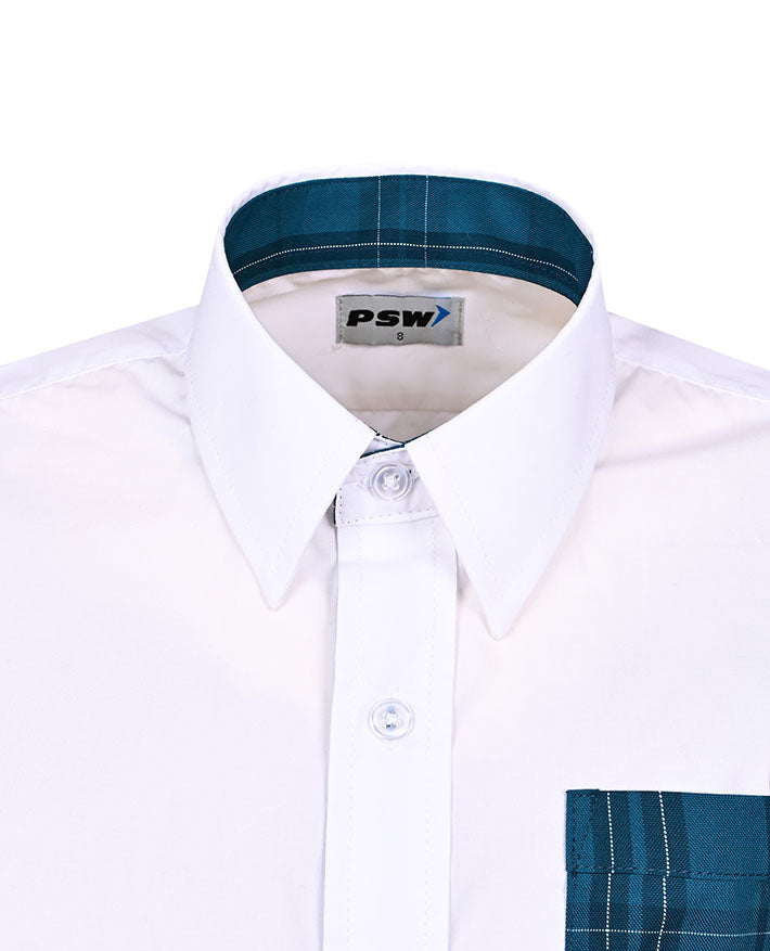 LS shirt with contrast pocket and piping