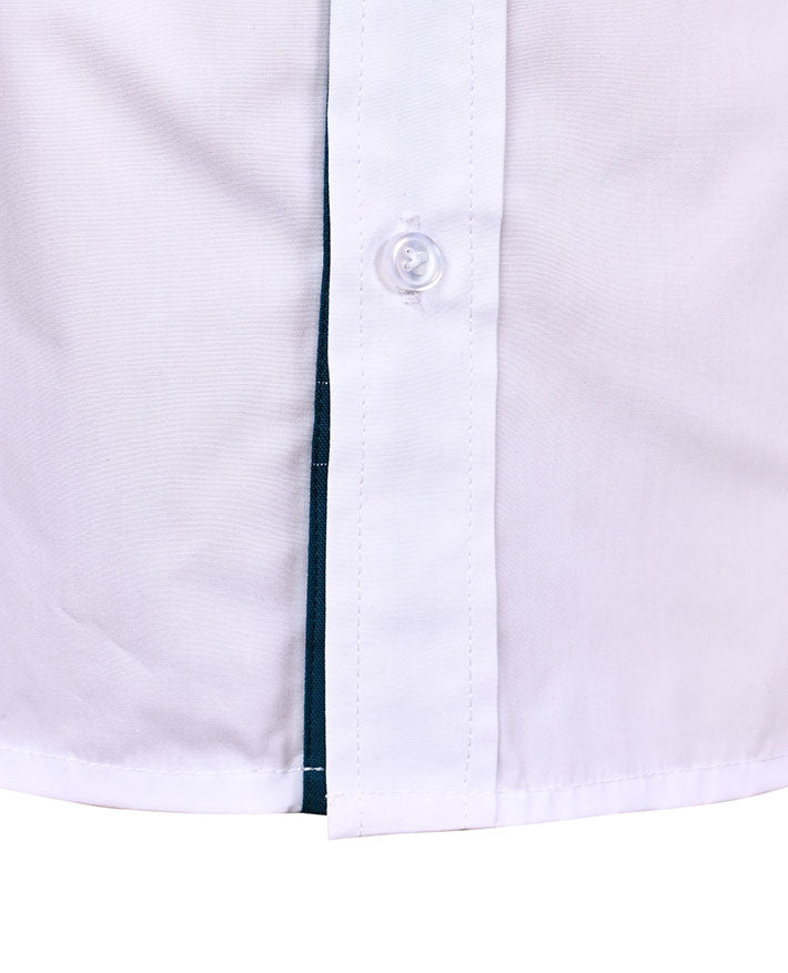 LS shirt with contrast pocket and piping