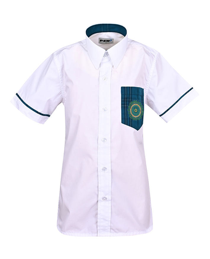 SS shirt with contrast pocket and piping