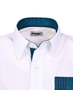 SS shirt with contrast pocket and piping
