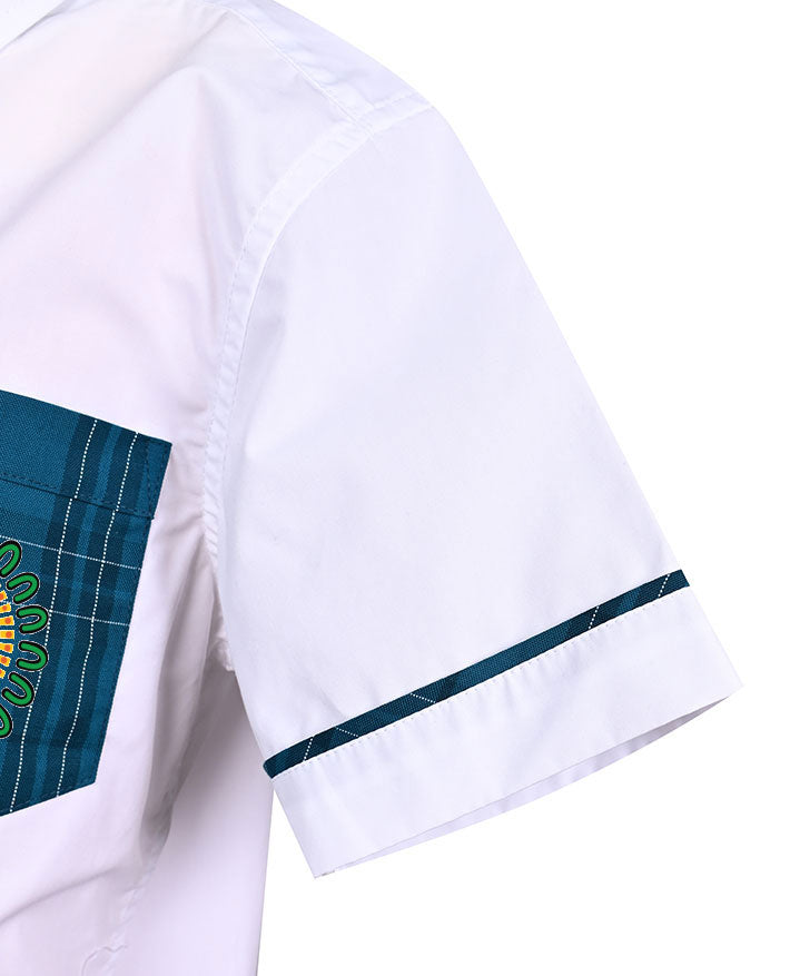 SS shirt with contrast pocket and piping