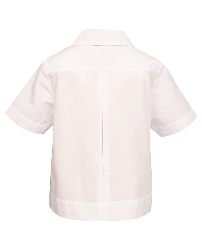 S/S Blouse Peter Pan Collar & Peaked Front