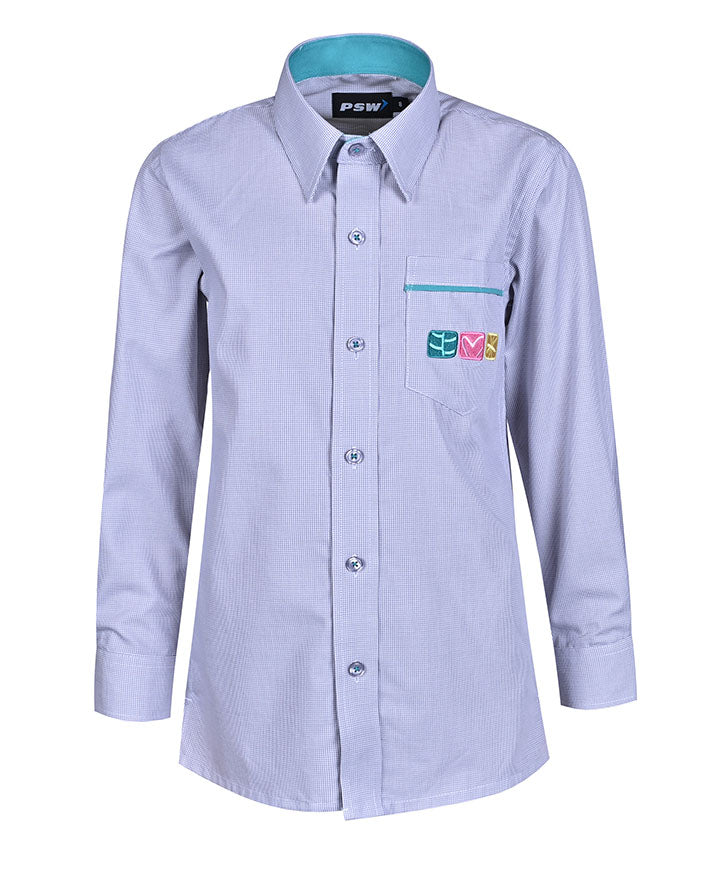 LS Shirt with Contrast inner collar and piping