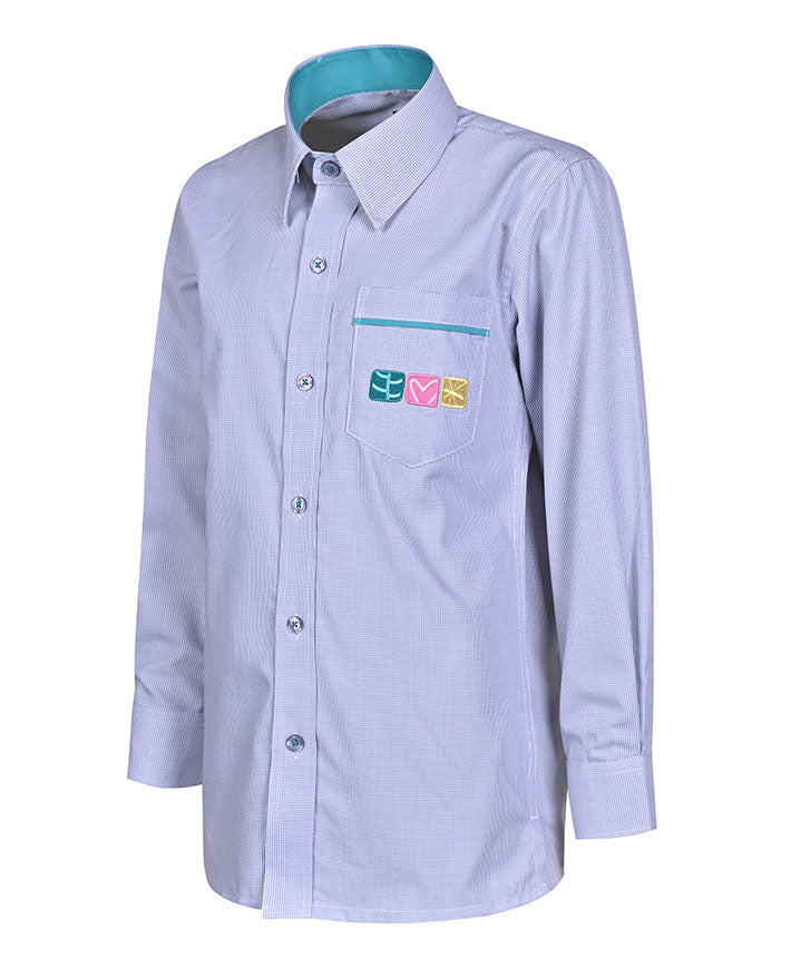 LS Shirt with Contrast inner collar and piping