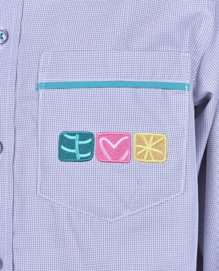 LS Shirt with Contrast inner collar and piping