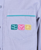 LS Shirt with Contrast inner collar and piping
